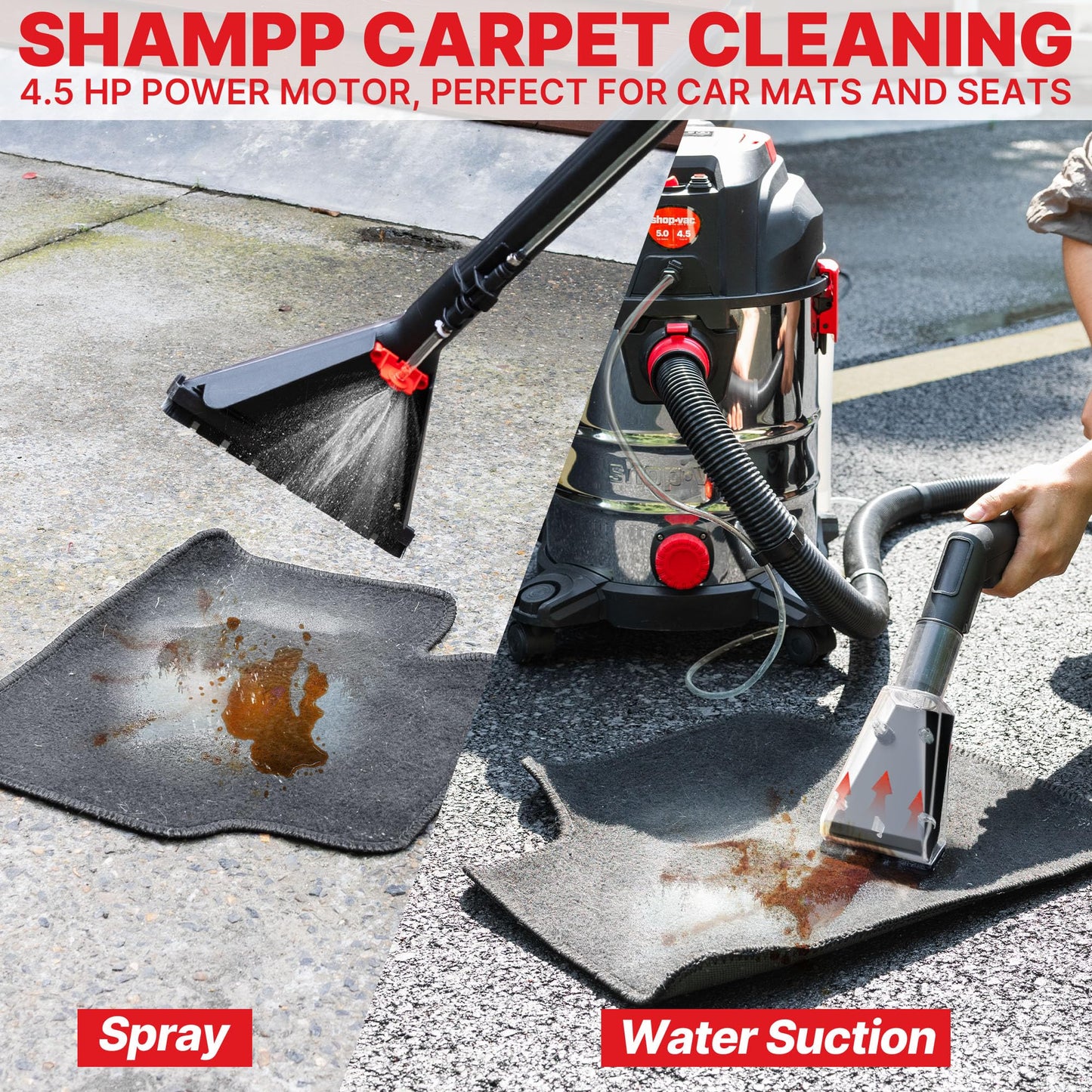 Shop-Vac 5-Gallon 4.5 Peak HP 3-in-1 Wet/Dry/Upholstery Shampoo Vacuum Cleaner