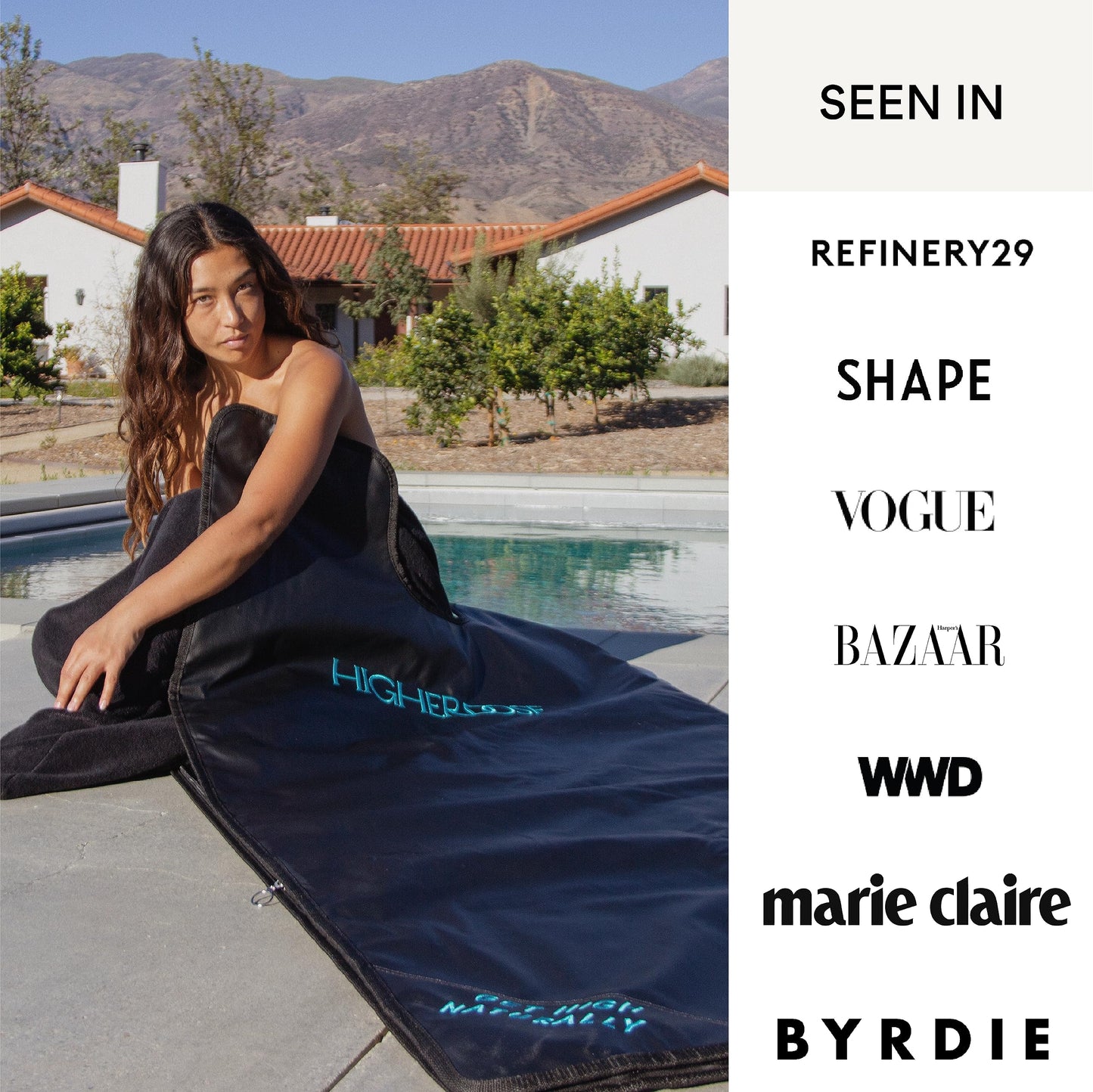 HigherDOSE Infrared Sauna Blanket Towel Insert - Reusable & Machine-Washable Liner for Infrared Blanket - 100% Organic Cotton Sauna Towel - Absorbs Sweat & Simplifies Clean-Up (30" x 69")