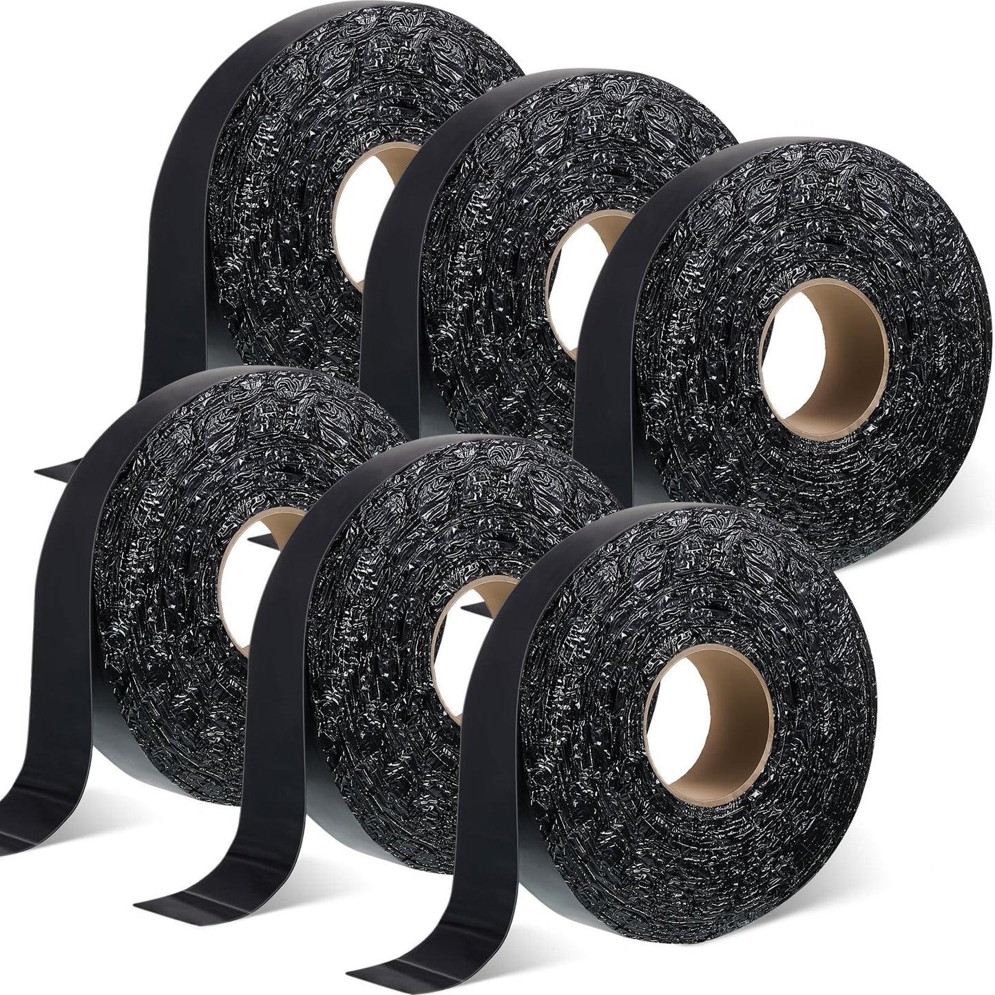 Fabbay 6 Rolls 1.18 Inch Asphalt Crack Filler Driveway Asphalt Tape for Repair Joint and Crack Sealer for Tarmac Parking Lot Roof Cement Road, 50 Feet Each Roll
