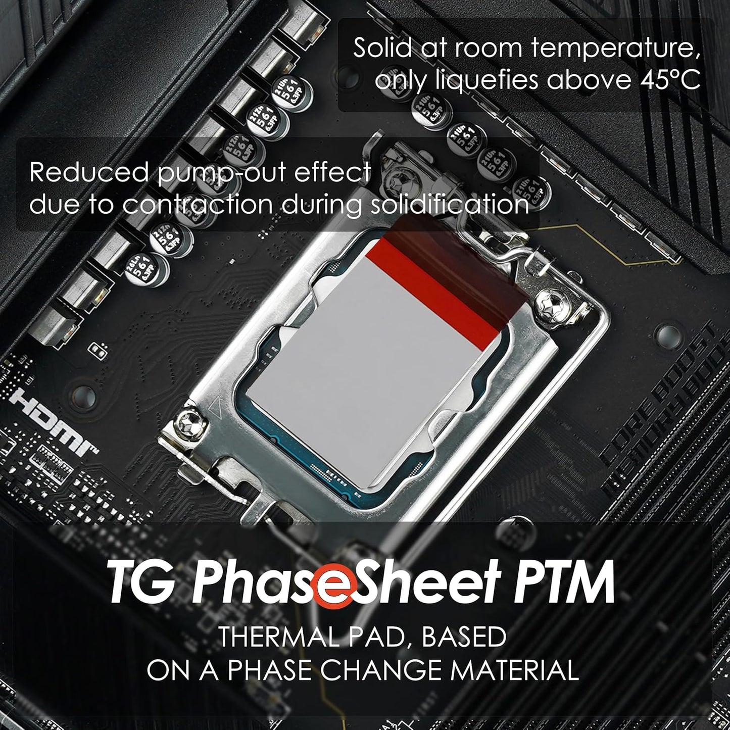 (50x40mm)- Thermal Grizzly - PhaseSheet PTM High Performance Thermal pad with Phase Change Material | Durable, not