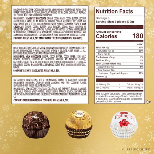 Ferrero Collection Advent Calendar 2022 - Premium Gourmet Assorted Chocolates | 9.5 oz, 25 Count, Gold