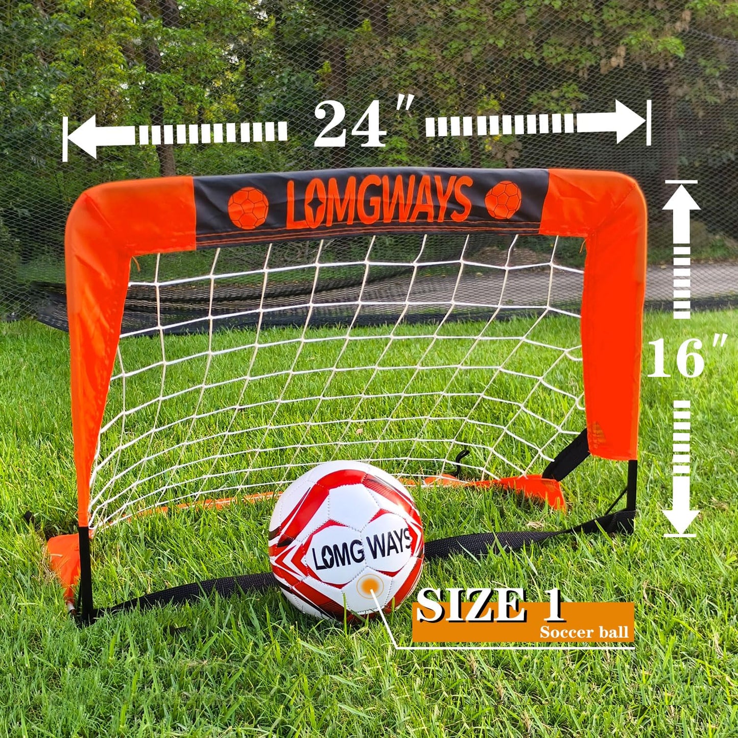 Soccer Goal for Backyard,Mini Soccer Goal with Size 1 Soccer Ball,Pump,Ground Stakes,Carrying Bag, Perfect for Backyard,Court,Field,Easy Set up,Great for All Levels