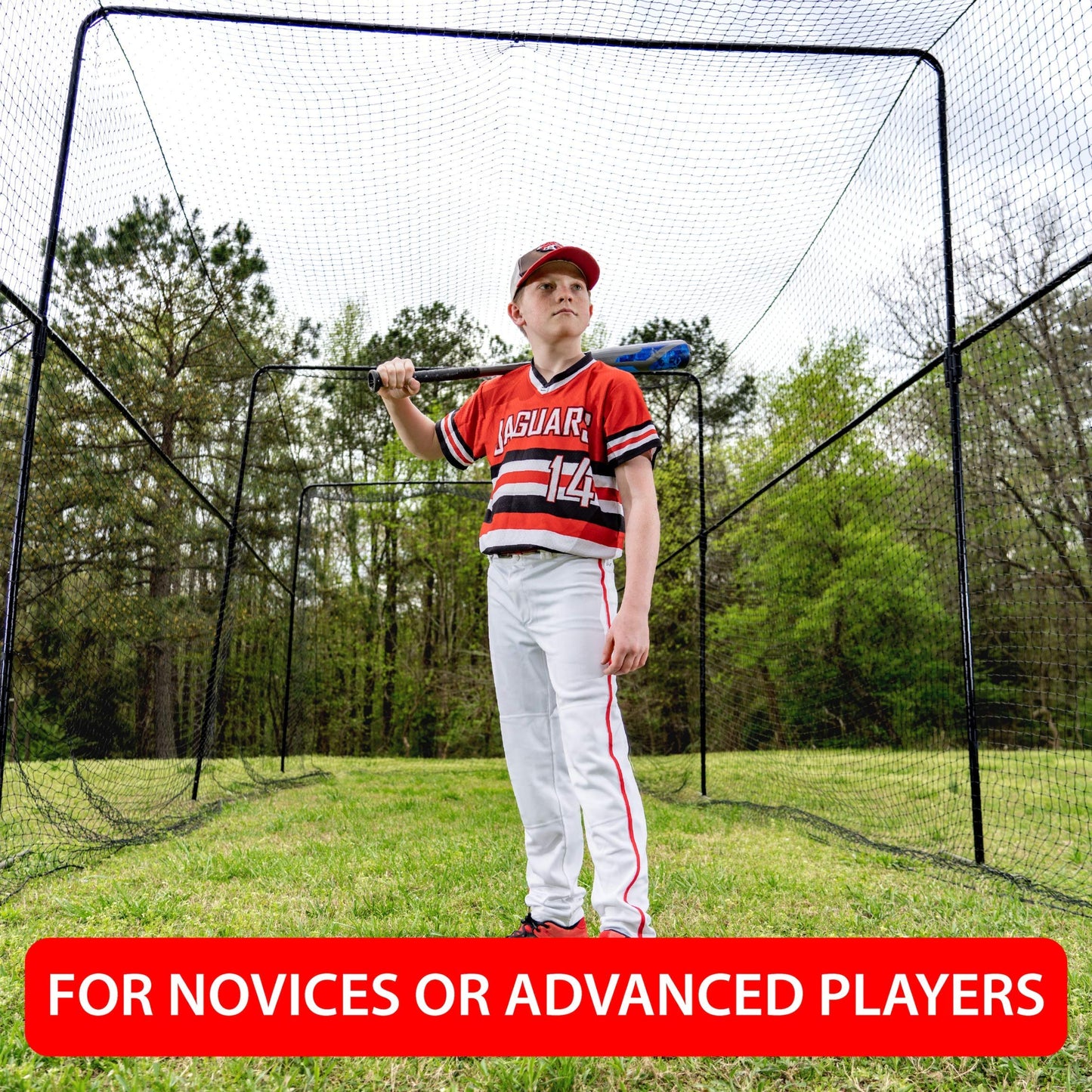ANYTHING SPORTS 40 Foot Collapsable Batting Cage, Perfect Baseball Batting Cage, Softball Batting Cage, Complete Package with Frame and Netting. Freestanding Portable Batting Cage for Backyard