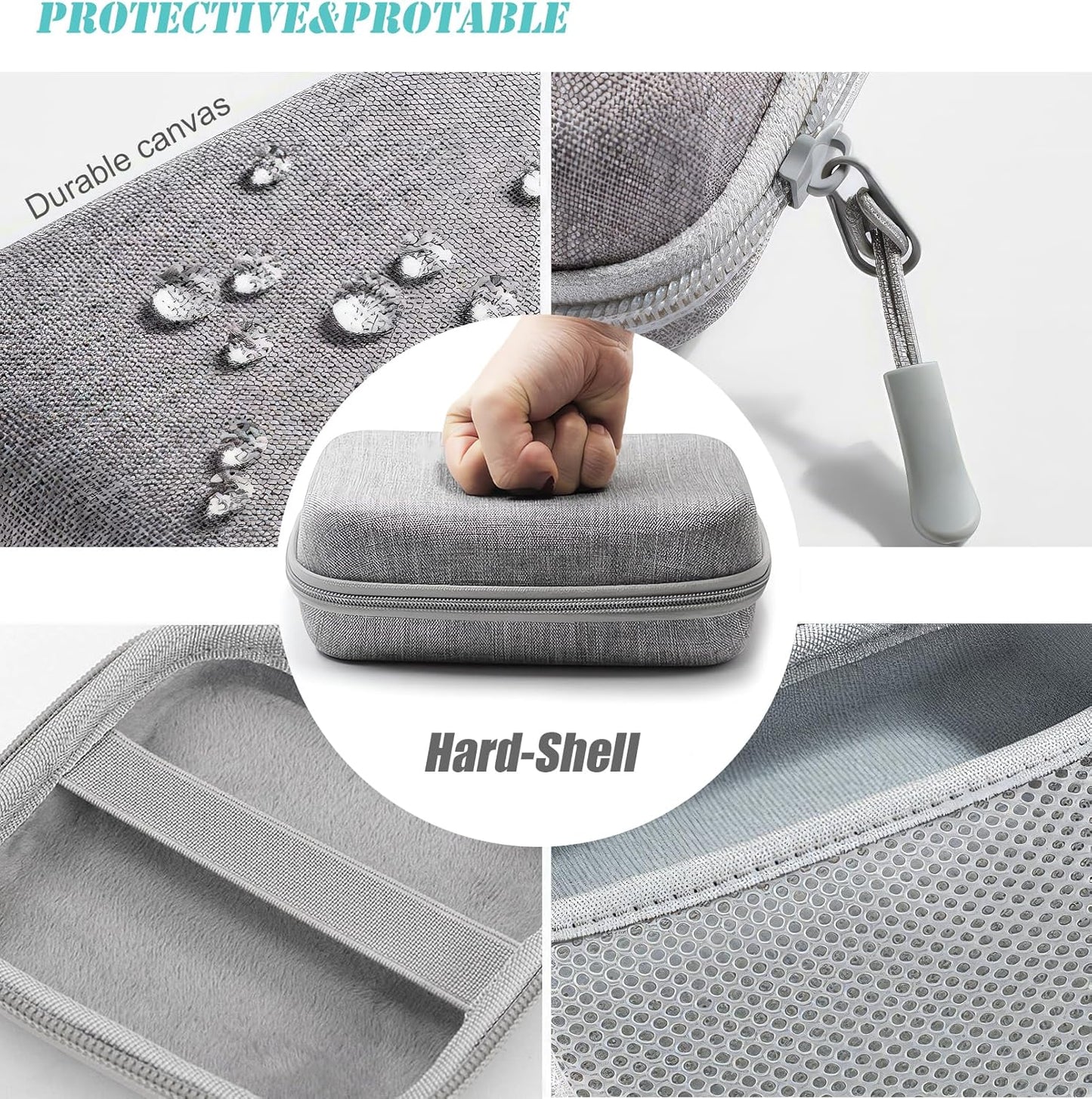 4.4"x4.4" Small Travel Carrying Storage Case, Charger Organizer, Pouch compatible with MacBook Power Adapter, Laptop