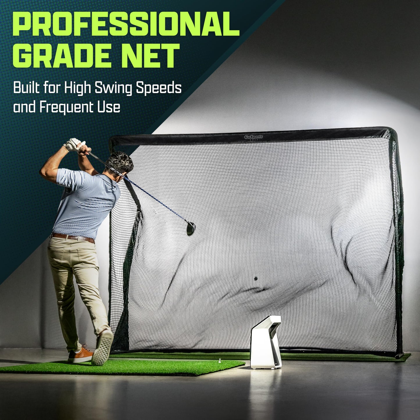 GoSports Elite Golf Practice Net with Steel Frame - 10 ft Size