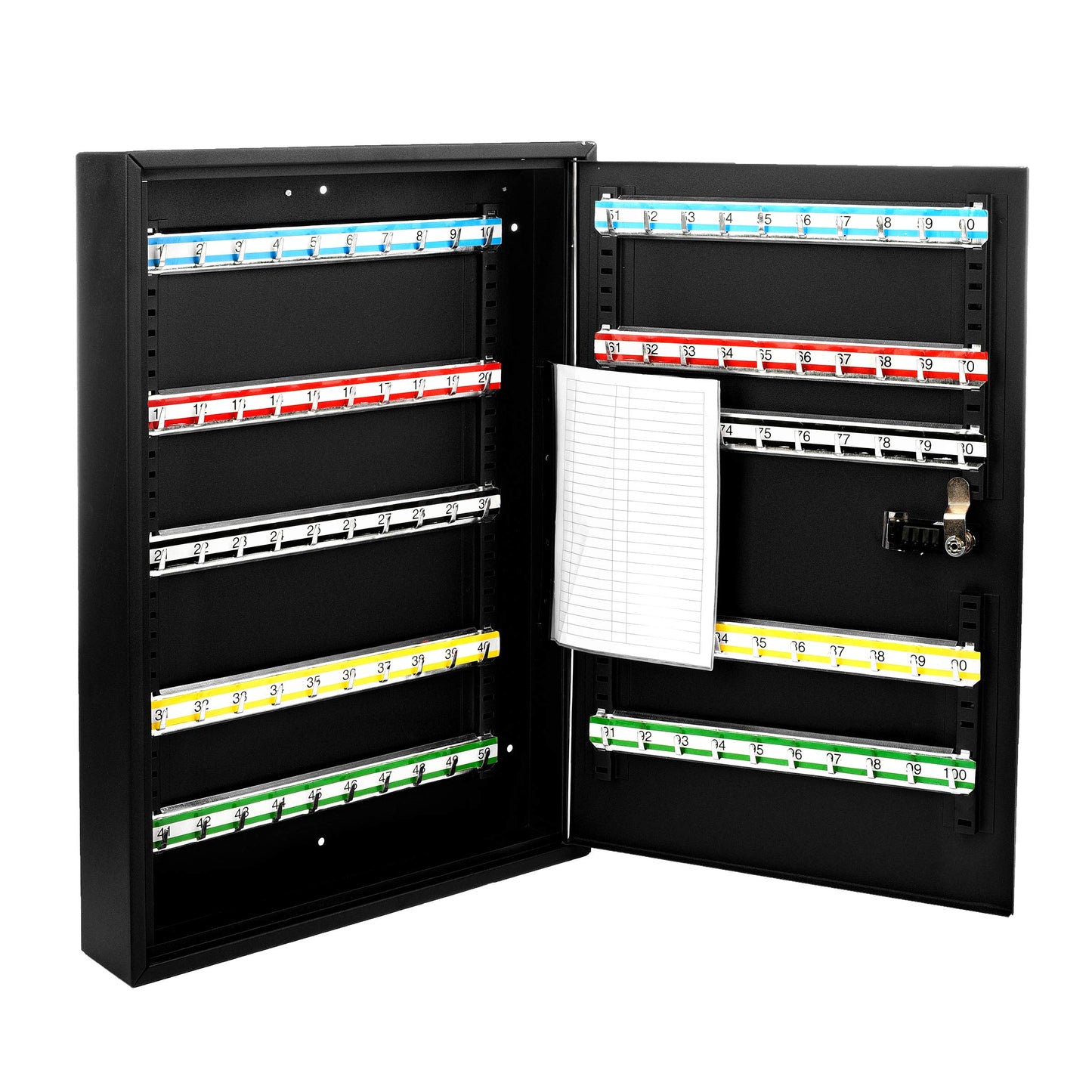 AdirOffice Key Storage Cabinet with Combination and Key Lock - Wall Mounted Steel Keybox w/Code - Durable Safe & Organizer for Keys