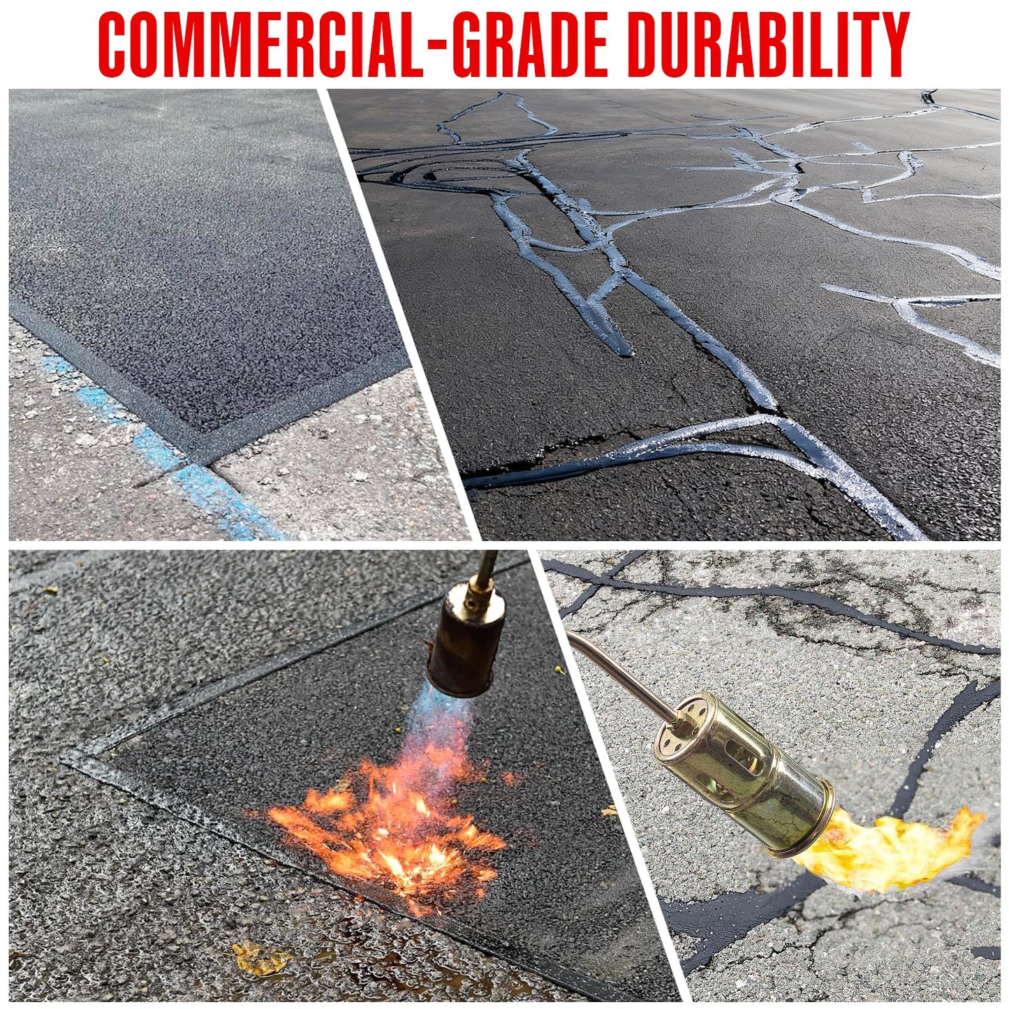 ZXQDRE Asphalt Tape - 2 Inch x 50FT Asphalt Crack Filler for Driveway, 3mm Thick Rubberized Crack Sealer Waterproof Repair Patch for Concrete and Tarmac Surfaces (2 Packs)