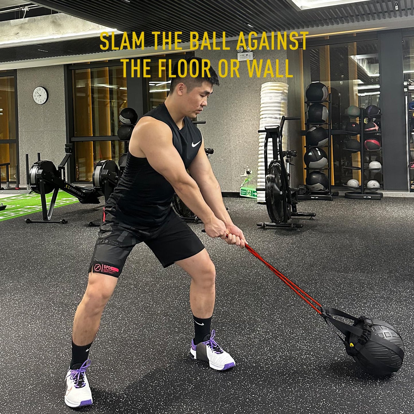 RISINGFIT Medicine Ball Bag, Medicine Ball Rope, Rotation, Swinging, and Logging, Red Kettlebell Swinging, Russian Rotation, Counter Rotation Swinging, and Hammer Swinging (Excluding Medicine Balls)