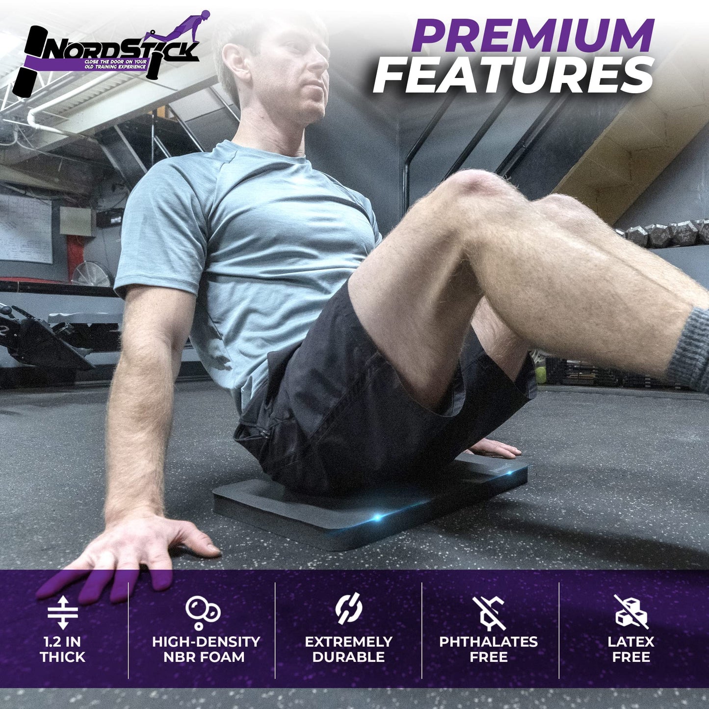 Nordstick Nordic Curl Knee Pad - Premium Soft Feel and Extra Thick 1.2" (30.5mm) - Pad Provides Cushion for Knees and Elbows - Durable & Portable Exercise Mat For Many Workouts And Everyday Tasks