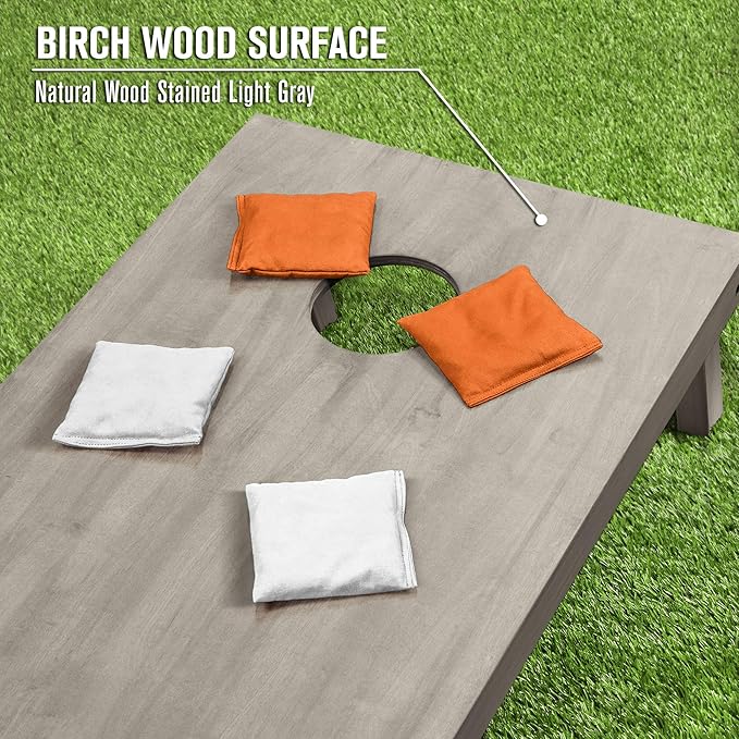 GoSports 4 ft x 2 ft Regulation Size Wooden Cornhole Boards Set - Includes Carrying Case and Bean Bags (Choose Your Colors) Over 100 Color Combinations