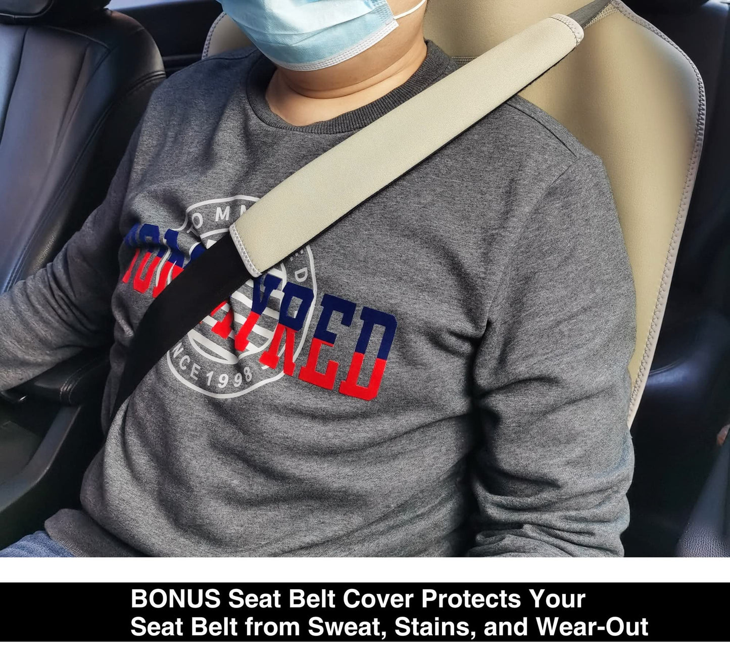 VSHIELD Waterproof Neoprene Car Seat Cover, Sweatproof Non-Slip Seat Protector, Universal Fit for Front Bucket or Rear Bench Seat of Cars, SUVs, Vans, Trucks, Compatible with Airbags and Armrests