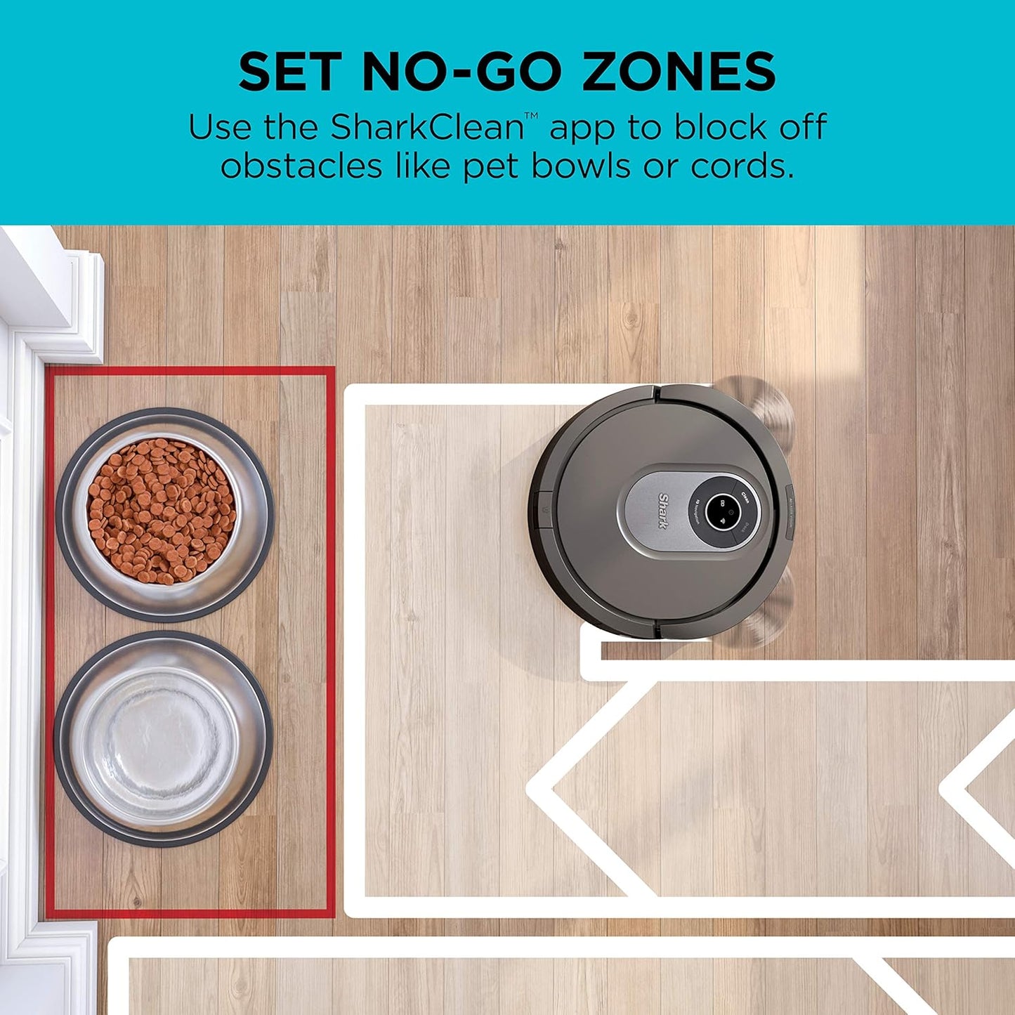 Shark AI Robot Vacuum - Smart Mapping & Scheduling for Pet Hair | Black/Silver (RV2001)