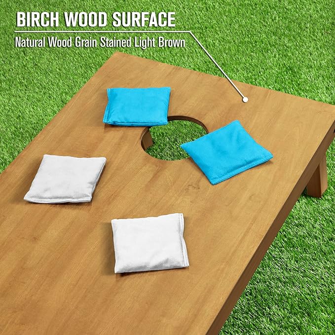 GoSports 4 ft x 2 ft Regulation Size Wooden Cornhole Boards Set - Includes Carrying Case - Full Regulation Size Bean Bag Toss Boards