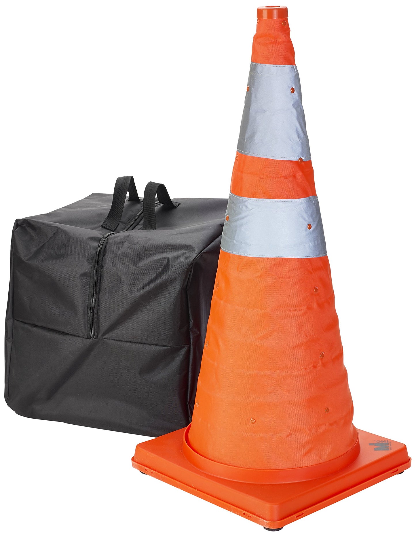Mutual Industries 17714-5-28 Collapsible Cones, 28" Height, 12" Length, 12" Width, Plastic, Orange and Reflective Silver (Pack of 5)