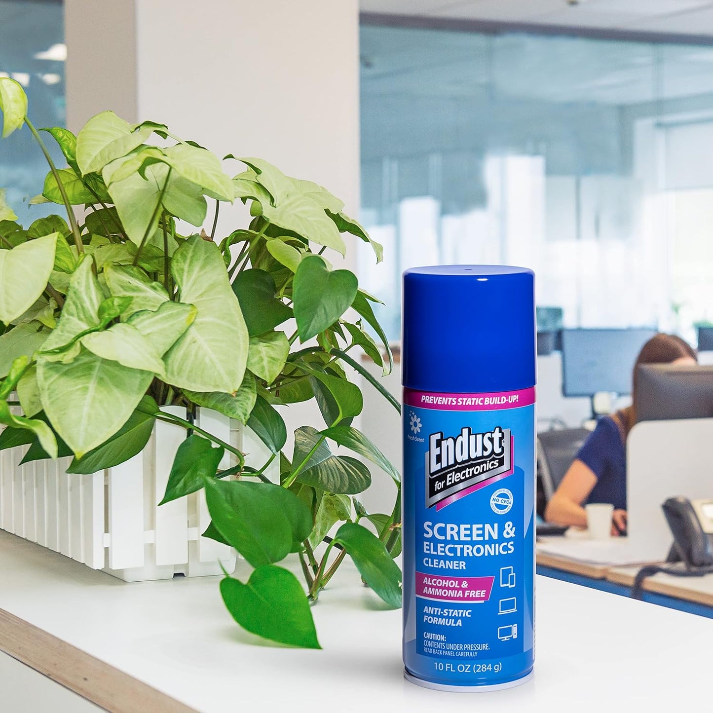 Endust Ammonia 10 oz. (096010) for Electronics; Anti-Static Screen & Electronics Multi-Surface Cleaning Spray; Foaming