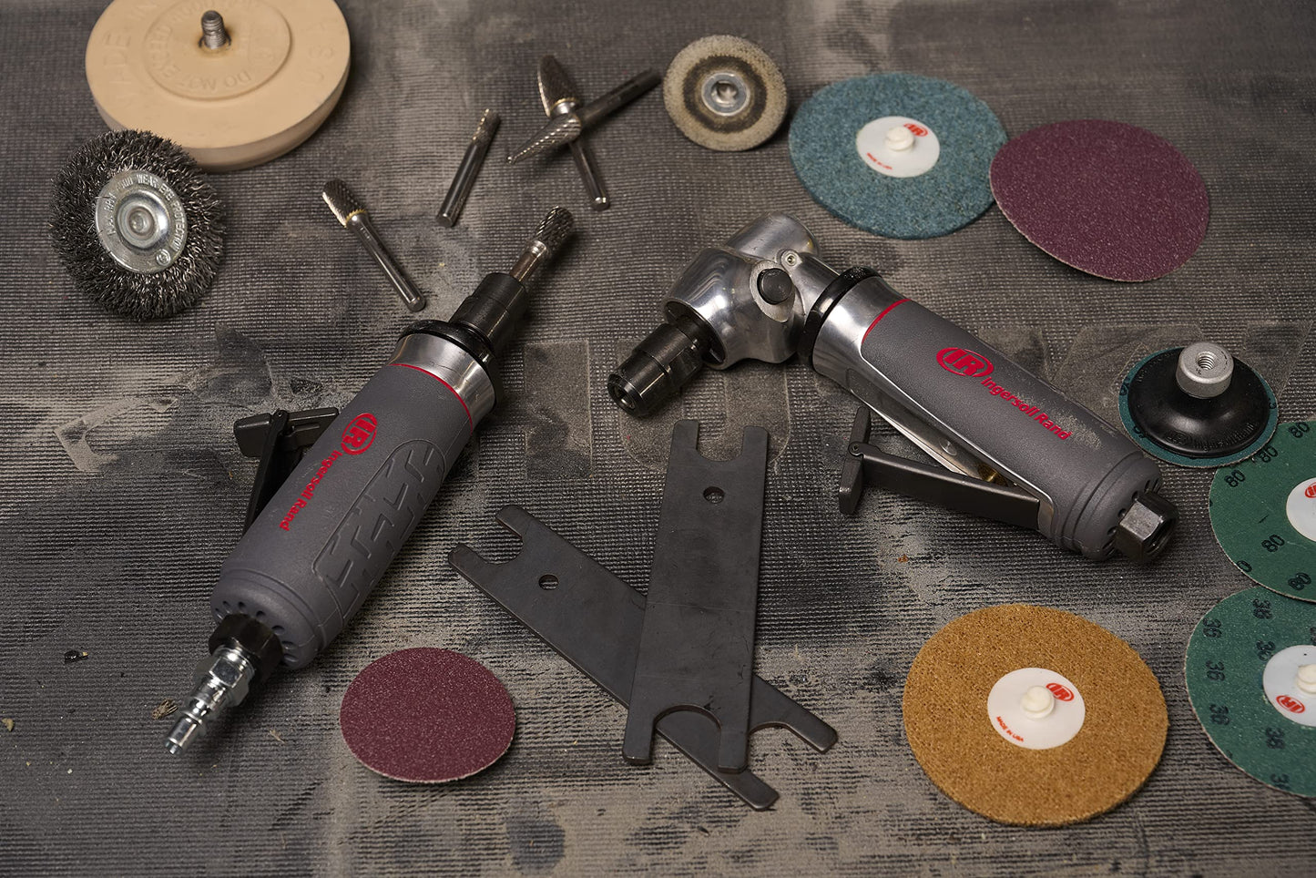 Ingersoll Rand 5104MAX Angle Air Die Grinder, 12,000 RPM, 0.4 HP, 1/4" Collet, Rear Exhaust