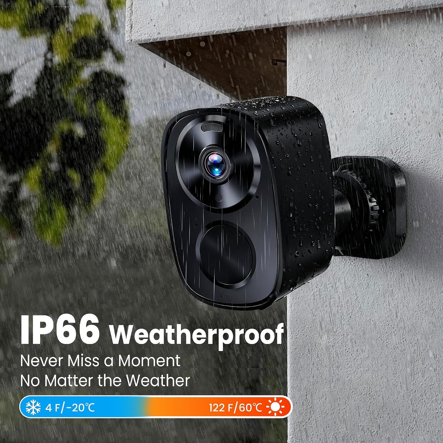 realhide 2026 2K 2.4G/5G, 6-Month IP66 2-Way Enhanced UHD Security Cameras Wireless Outdoor Free Cloud & SD Storage