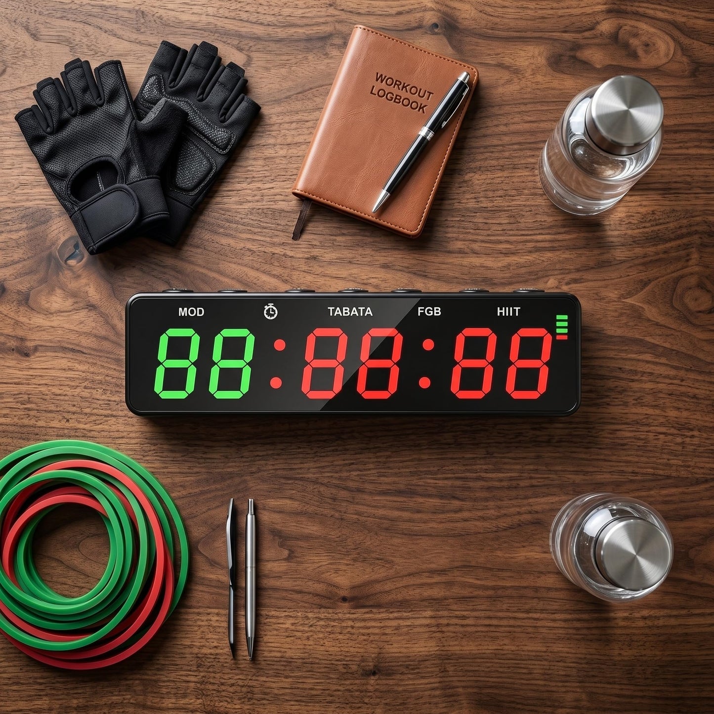 Decumeby Gym Timer, 12/24H Portable Gym Clock, Workout Interval Timer with Countdown/up & Stopwatch, Magnetic Fitness Digital for Home Garage Boxing