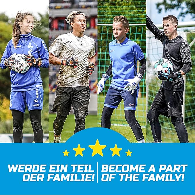 GRIPMODE Aqua Junior Goalkeeper Gloves Children with Fingersave and Individual Removable Finger Protection - Football Goalkeeper Gloves with Latex Coating for Good Grip - Size 4-6