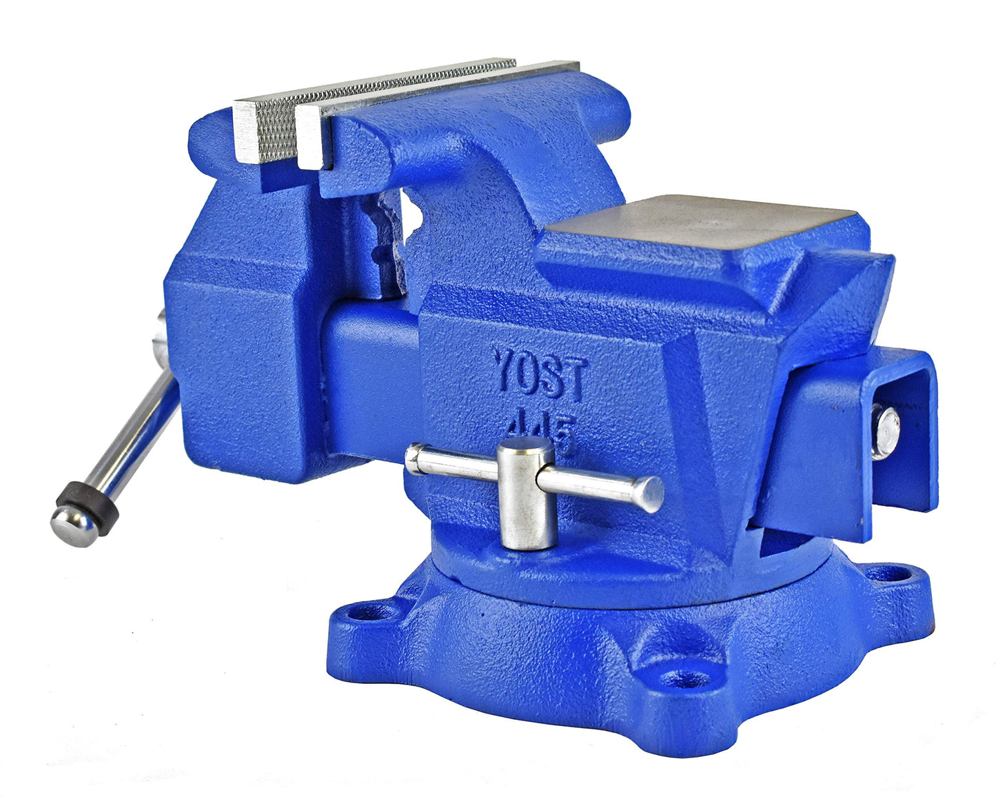 Yost Vises 460 Combination Vise | 6 Inch Jaw Width Heavy-Duty Utility Pipe and Bench Vise |Secure Grip with Swivel Base| Made with Cast Iron and Steel U Channel Bar | Blue