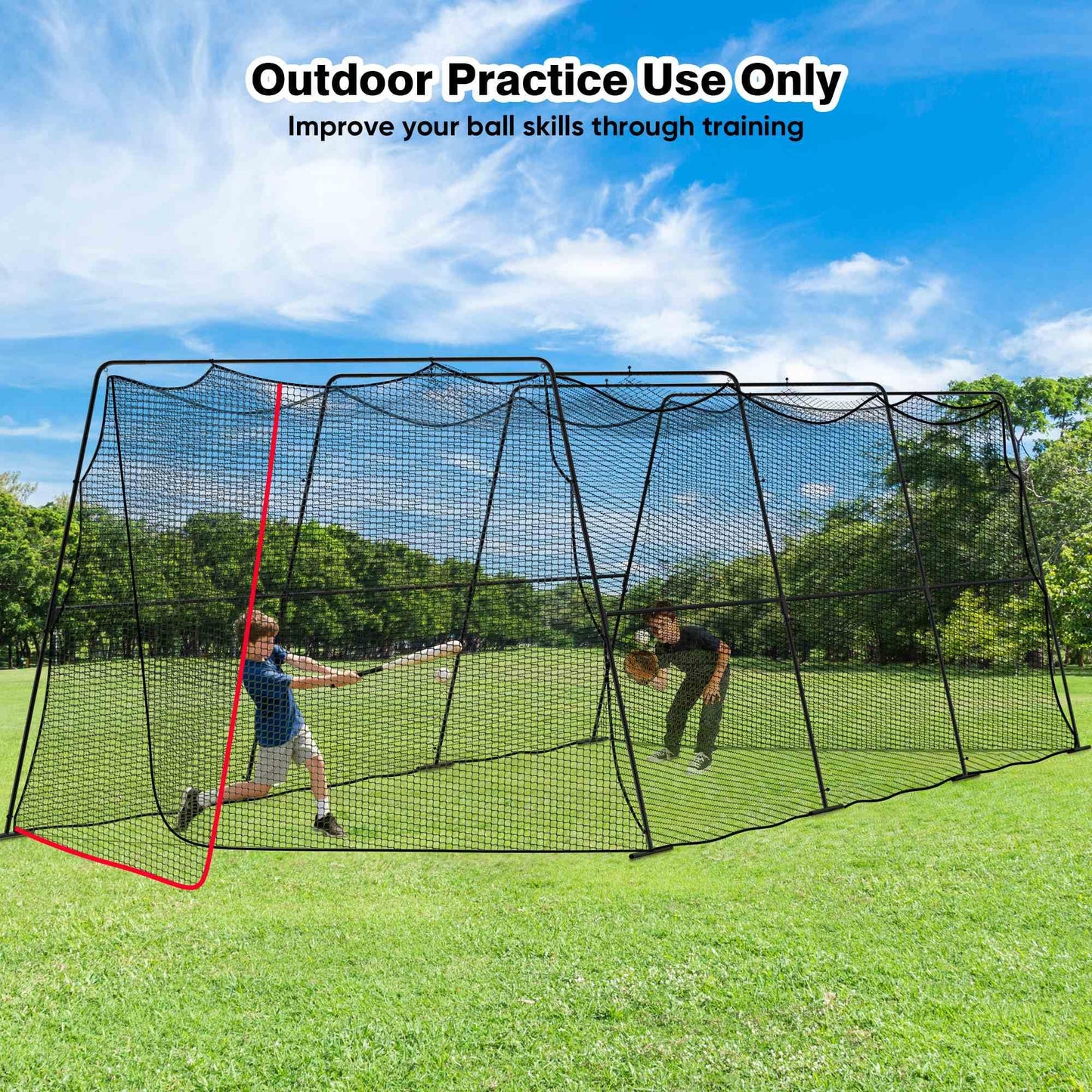 Baseball Batting Cages for Backyard with Net and Frame, 30FT/40FT Batting Cage for Baseball and Softball, Integrated Gate Net Design