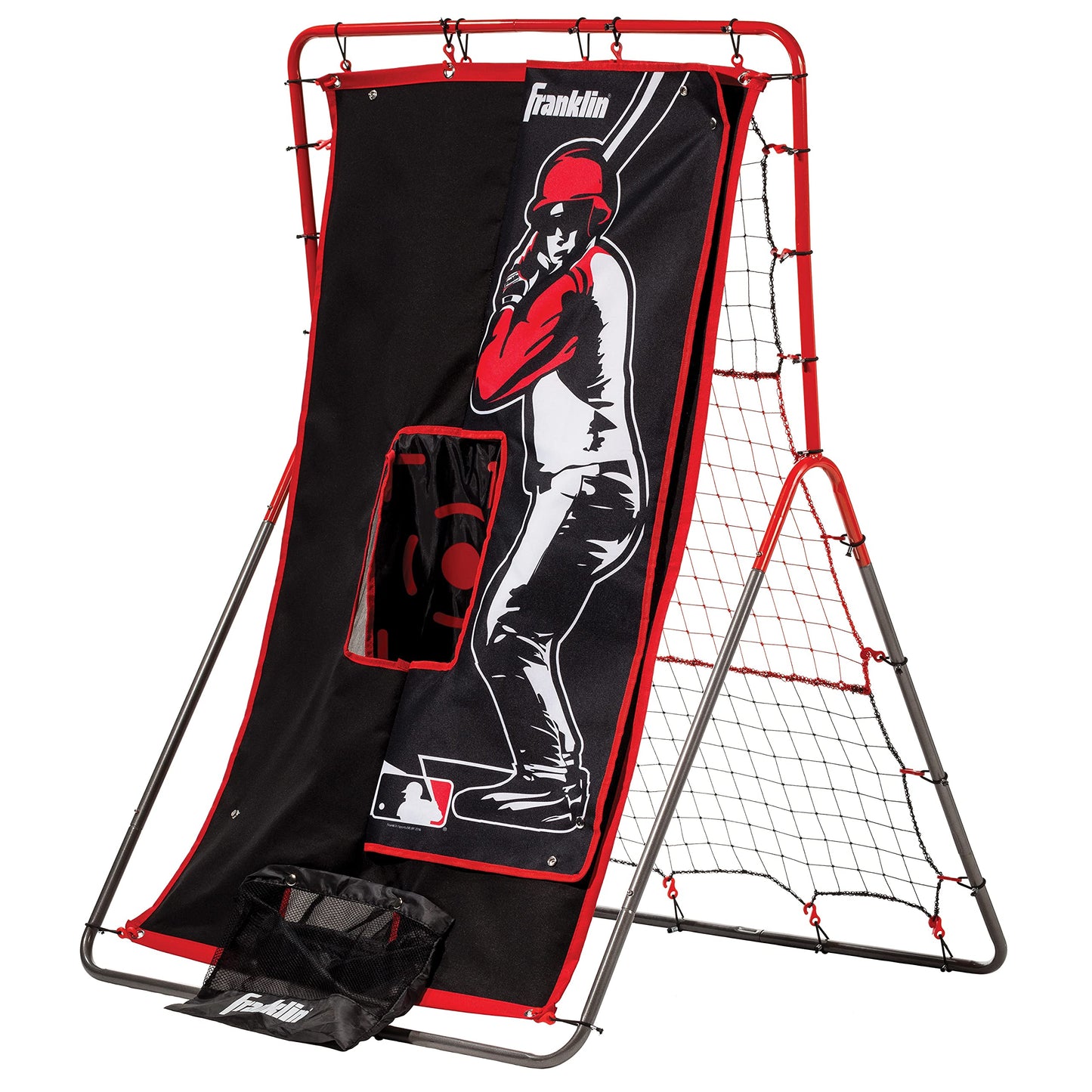 Franklin Sports Pitch Back Rebounder and Switch Hitter Pitching Target - 2 in 1 Return Trainer and Catcher Target - Perfect for Pitching, Fielding and Throwing Practice - 55 x 36 Inch