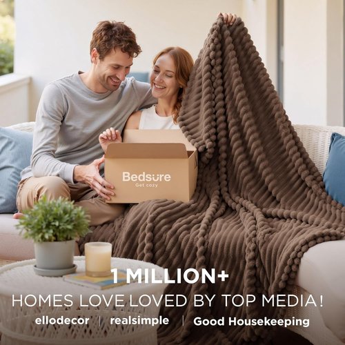 Bedsure GentleSoft Brown Fleece Blanket - Cozy 60x80 Inch Throw for Couch and Home Decor