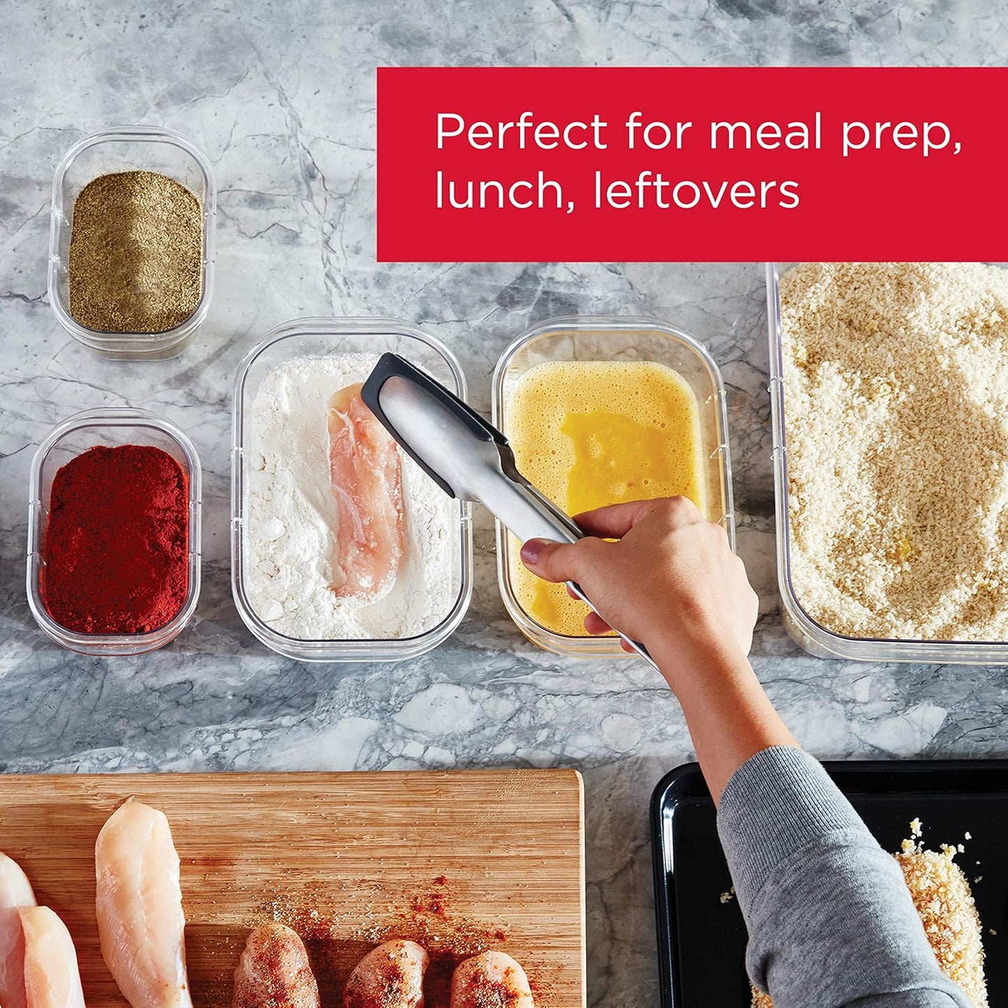 Rubbermaid Brilliance Food Storage Containers - 14-Piece BPA-Free, Leak-Proof, Clear Design