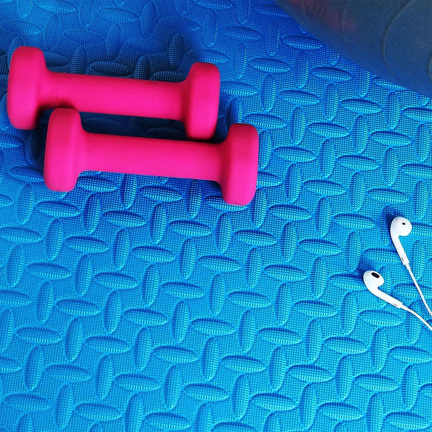 BalanceFrom Puzzle Exercise Mat 3/4" Thick, EVA Interlocking Foam Floor Tiles for Home Gym, Mat for Home Workout Equipment, Floor Padding for Kids, Blue, 24 in x 24 in x 3/4 in, 24 Sq Ft - 6 Tiles