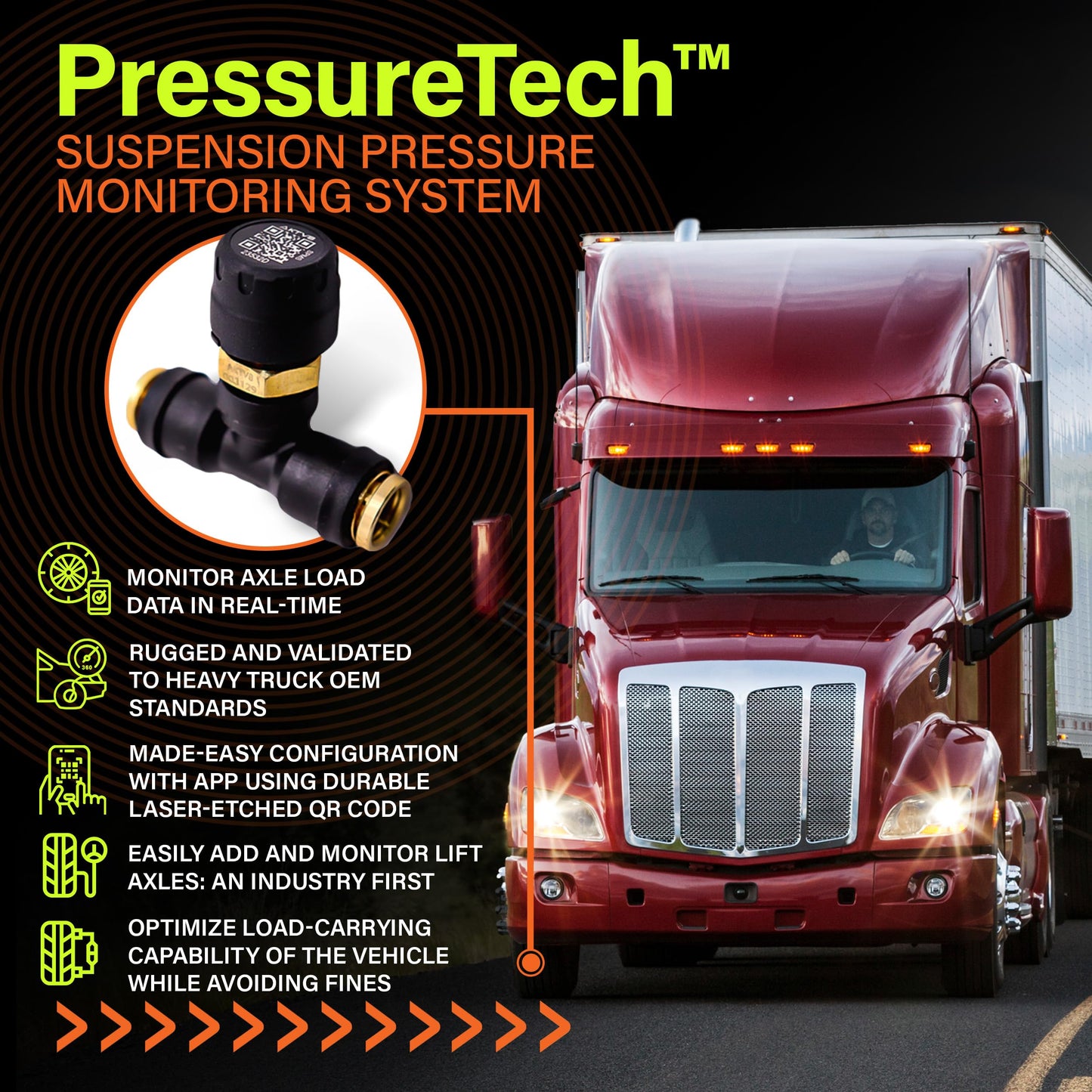 AKTV8 PressureTech™ Onboard Scale System - Real-Time Load Measurement for Air Suspended Trucks & Trailers - Bluetooth Enabled Mobile App & Fleet Connectivity