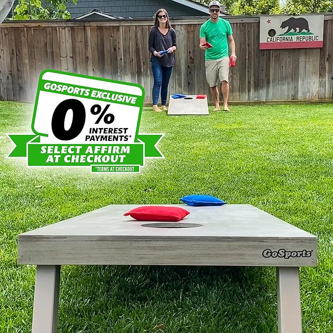 GoSports 4 ft x 2 ft Regulation Size Wooden Cornhole Boards Set - Includes Carrying Case and Bean Bags (Choose Your Colors) Over 100 Color Combinations