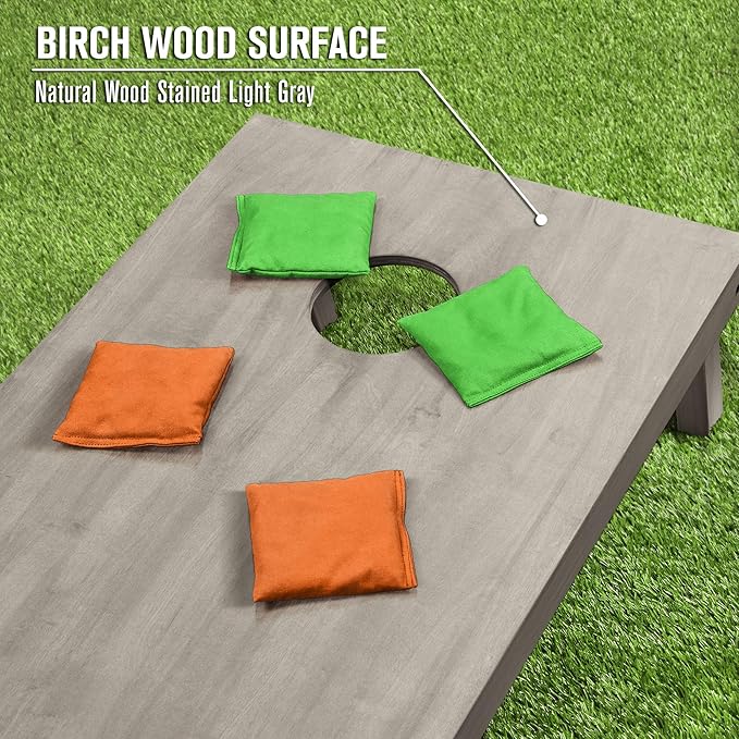 GoSports 4 ft x 2 ft Regulation Size Wooden Cornhole Boards Set - Includes Carrying Case and Bean Bags (Choose Your Colors) Over 100 Color Combinations