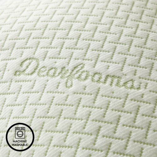 Dearfoams Bed Pillows - Standard/Queen Size - Set of 2 - 85% Polyester and 15% Rayon Bamboo Bed Pillow with Soft Knit Cover for Back, Side and Stomach Sleepers