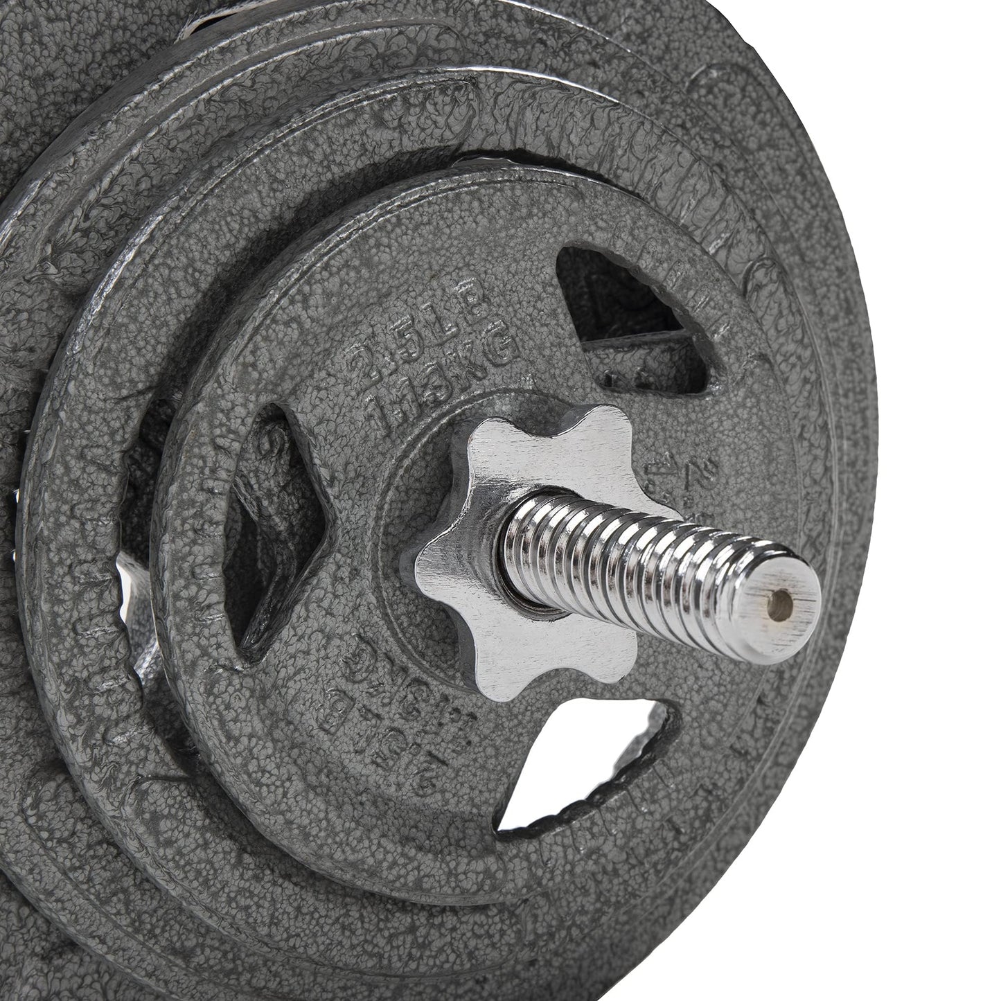 Fitvids 1 Inch Standard Barbell Bar, 48" Threaded Curl Bar with Star Locks for Weight Lifting, Chrome