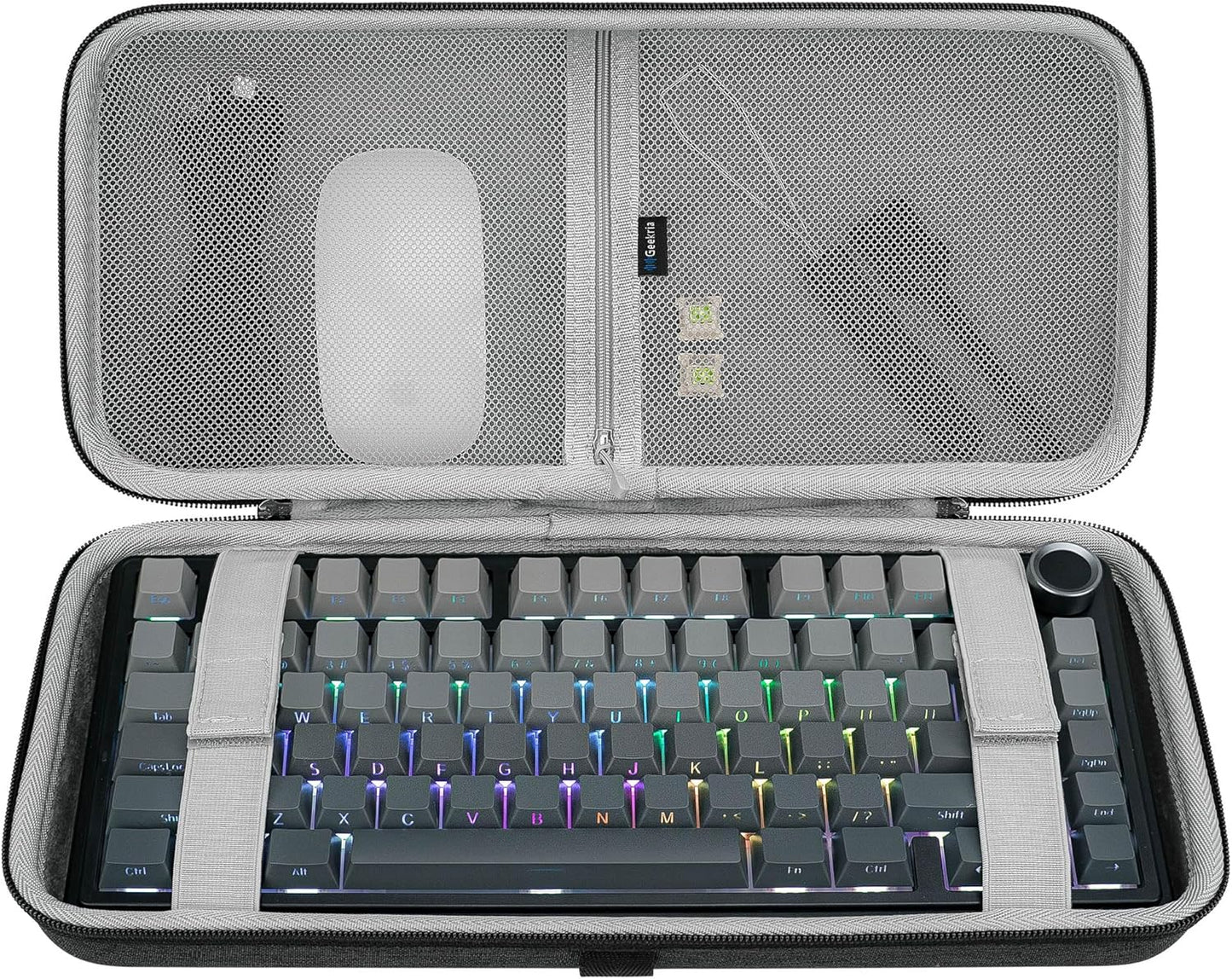 GEEKRIA 75% 84-Key K2 K2 F75 F75 75% Gaming Keyboard Case, Hard Shell Travel Carrying Bag, Compatible with Keychron /