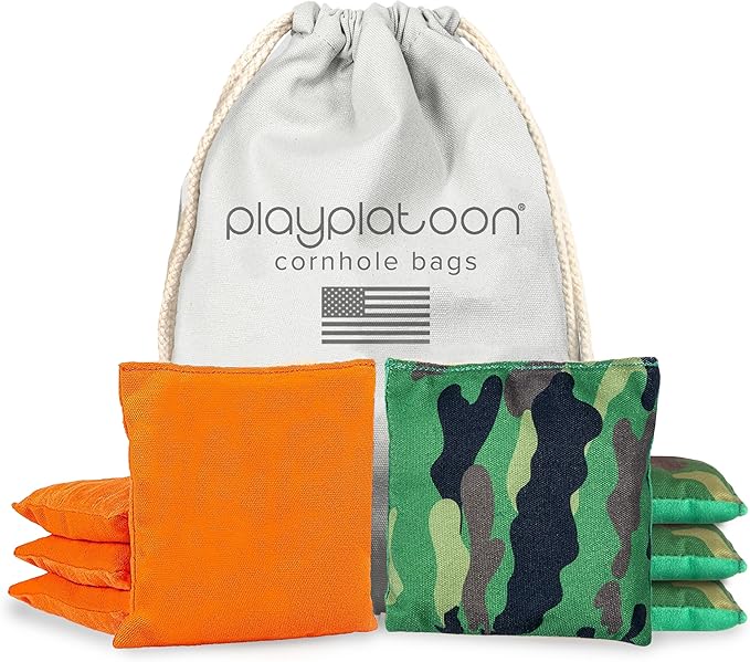 Professional Cornhole Bags - Set of 8 Regulation All Weather Double Sided - Sticky Side/Slick Side Bean Bags for Pro Corn Hole Game