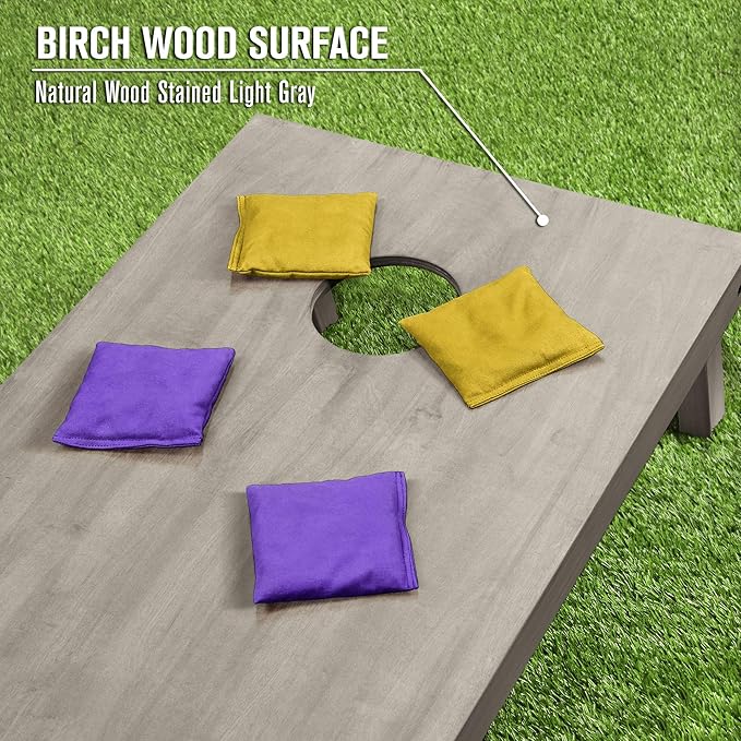 GoSports 4 ft x 2 ft Regulation Size Wooden Cornhole Boards Set - Includes Carrying Case and Bean Bags (Choose Your Colors) Over 100 Color Combinations
