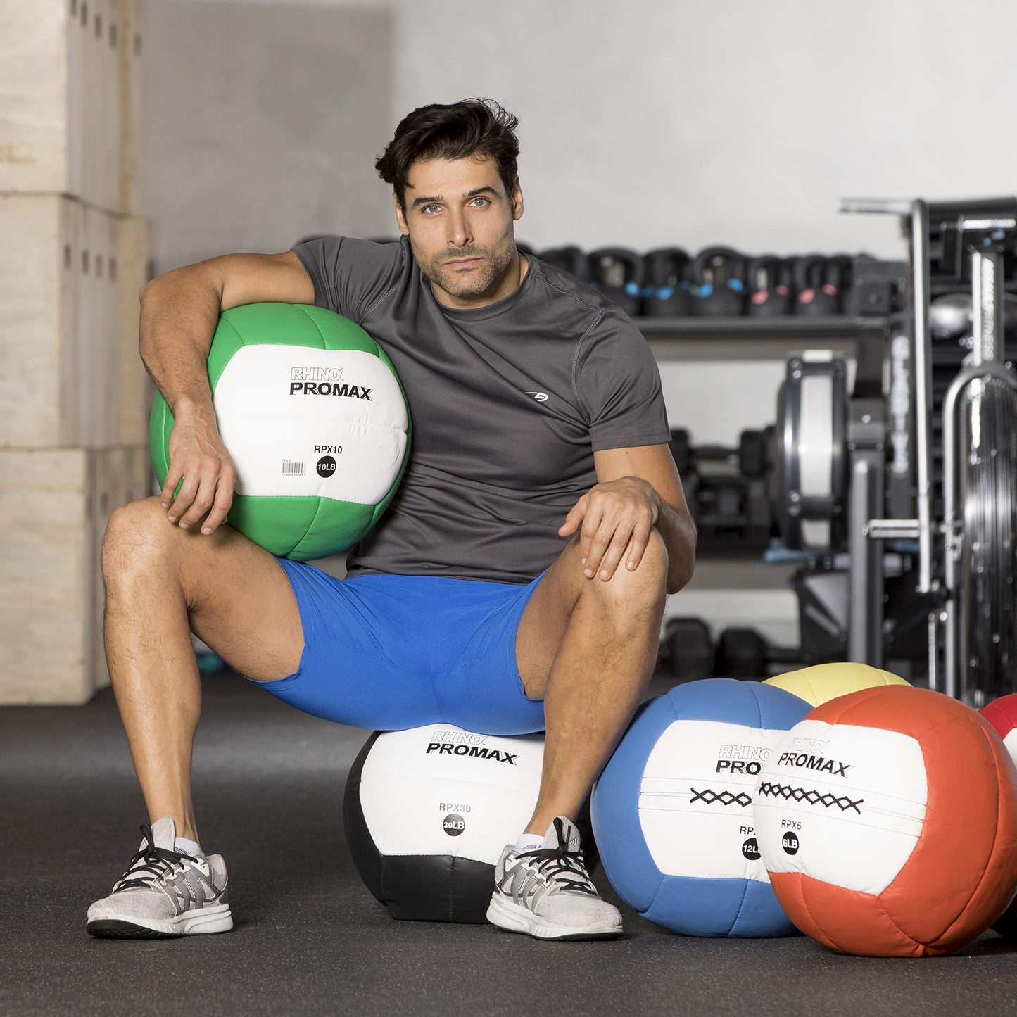 Champion Sports RPX10 Rhino Promax Slam Balls, 10 lb, Soft Shell with Non-Slip Grip, Medicine Wall Exercise Ball for Weightlifting, Plyometrics, Cross Training, & Home Gym Fitness