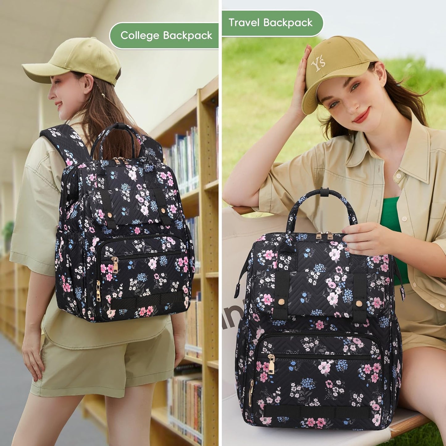 Backpack Commuter Daypack 15.6 Inch Hidds Laptop Purse for Women, Work Business College School Computer Bag Large Girls