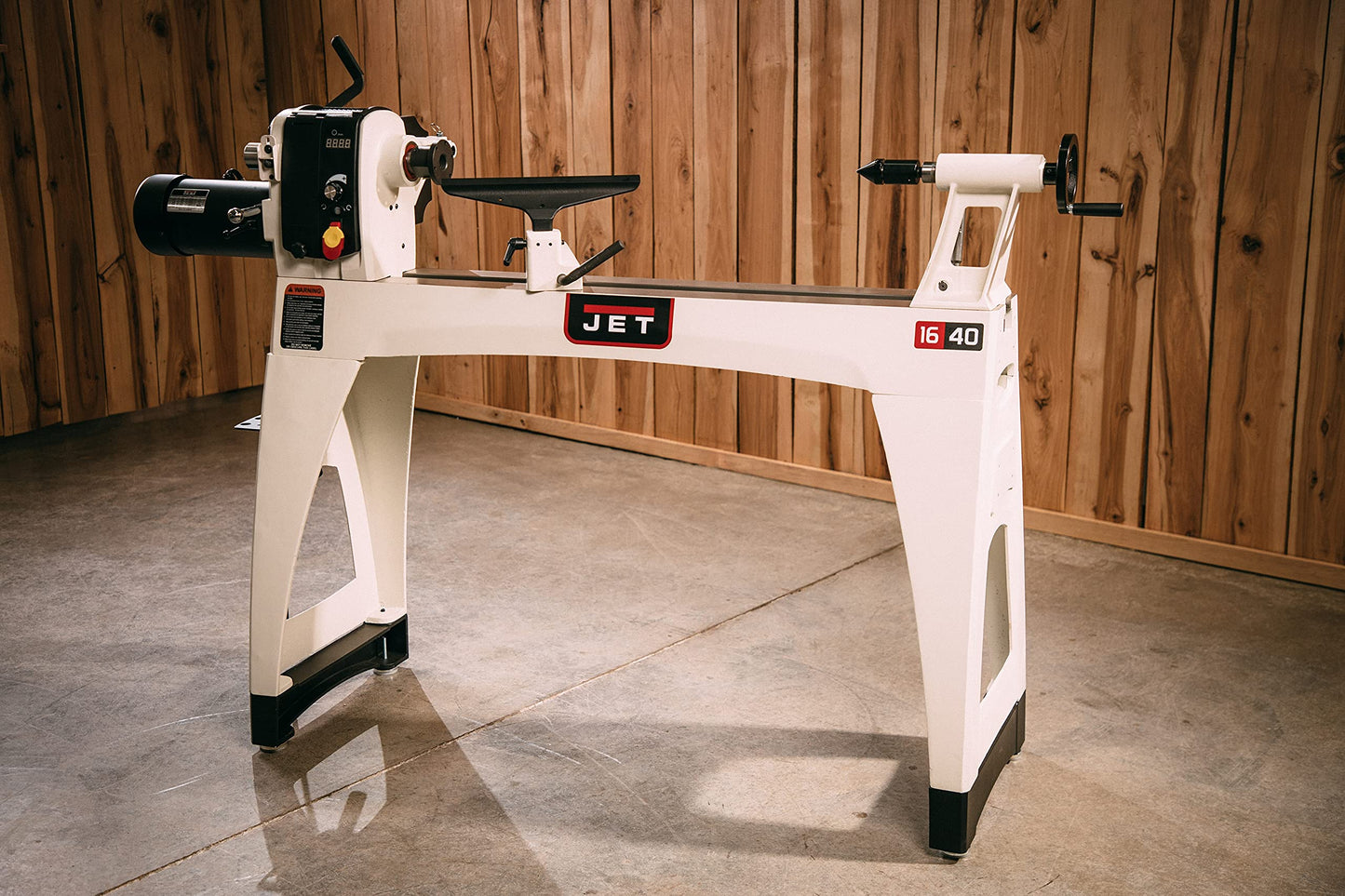 JET 16" x 40" EVS Variable Speed Woodworking Lathe, Reversible Wood Turning Machine, 1-1/2 HP, 115V 1Ph (JWL-1640EVS)