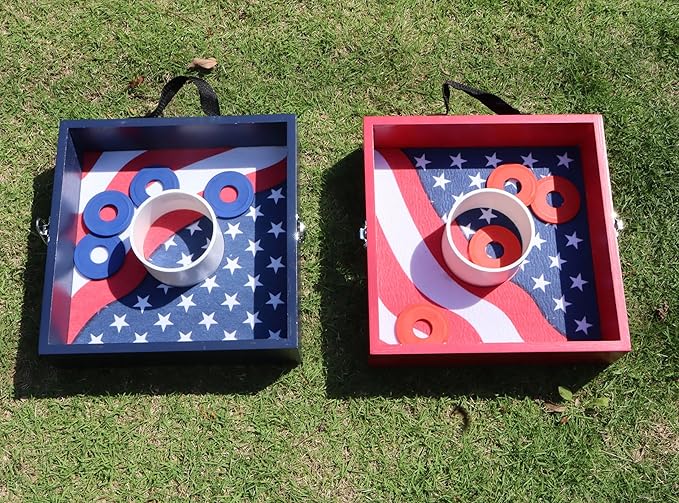Washer Toss Games Wooden No MDF Includes 8 Washers Reinforced PVC Tube Perfect for Yard Outdoor Games