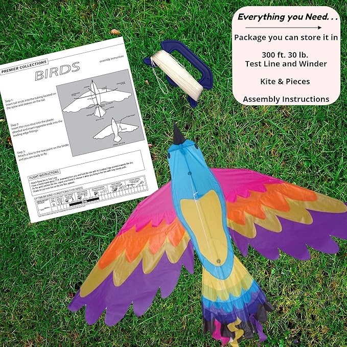 Premier Kites Paradise Bird Kite are Great Kites for Adults and Easy to Fly Kites for Kids | A Large Kite with a 70 Inch Wingspan and a 36 Inch Body with Bold Colors and Detailed Applique Work