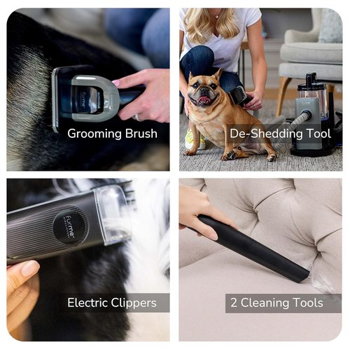FURME Professional Plus Pet Grooming Vacuum Kit - Quiet & Safe Dog & Cat Grooming Tools | 2L Canister Included