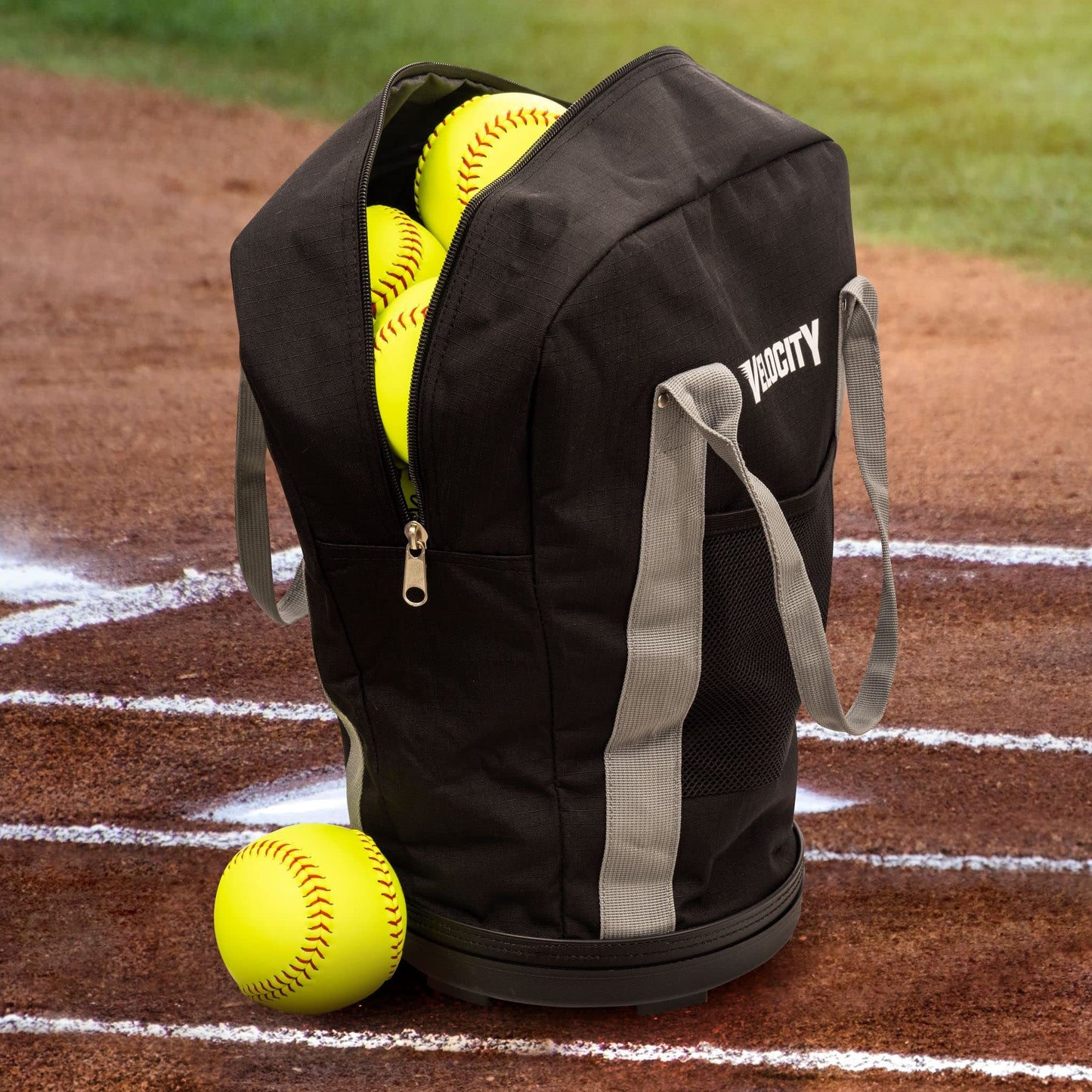 Velocity Heavy Duty Multipurpose Ball Bag with Durable Bottom - Holds up to 60-72 Balls - Ideal for Lacrosse, Baseball, Pickleball, Tennis & More, Black Camo, 6-Pack