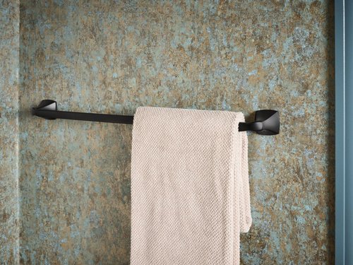 Moen Voss Matte Black Towel Bar, YB5124BL