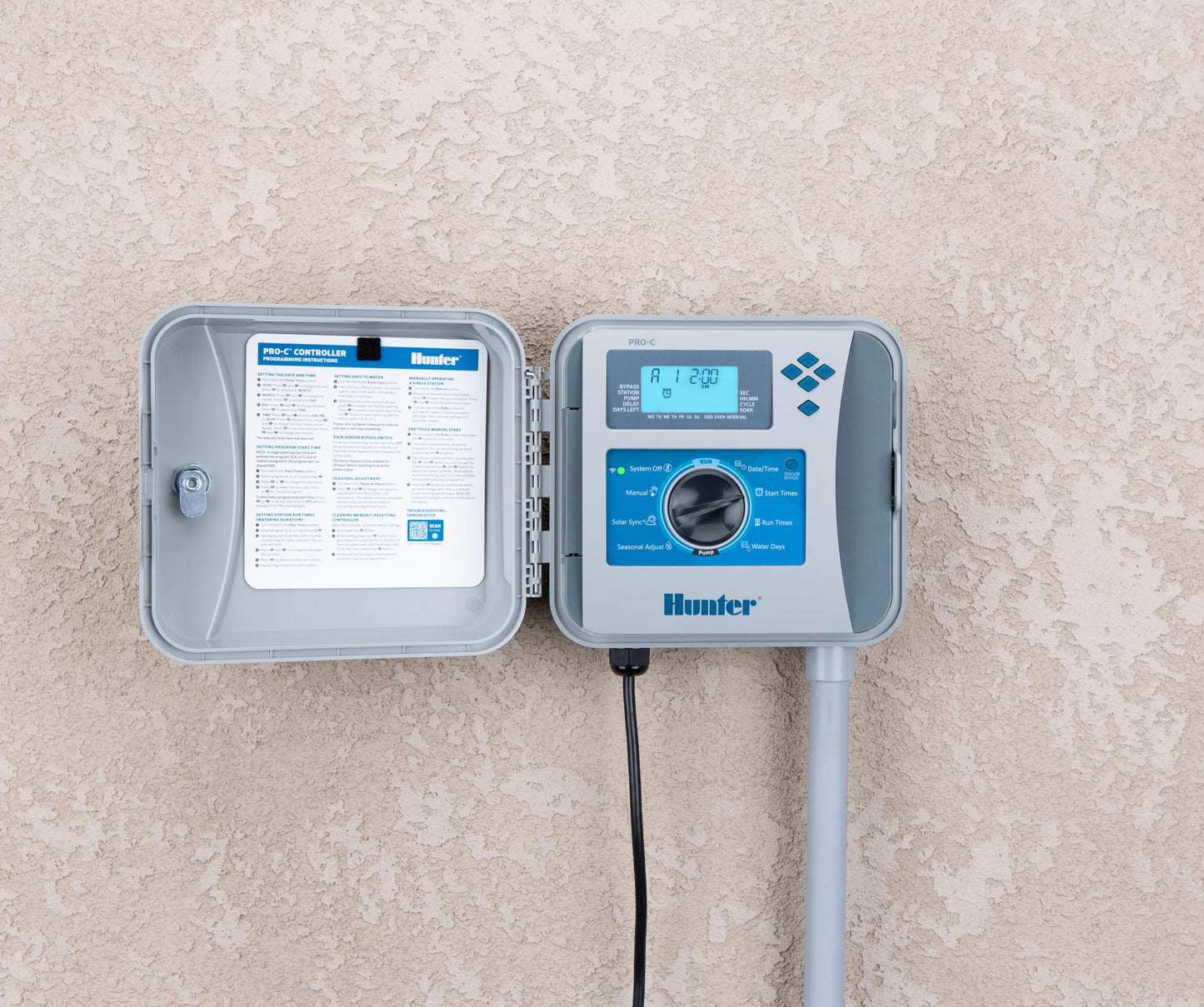 Hunter Pro-C 4 Zone Indoor/Outdoor Sprinkler Timer & Irrigation Controller, Hydrawise Compatible, EPA WaterSense Certified, Expandable to 32 Stations (P2C400)