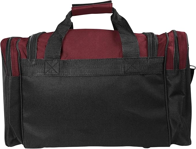 DALIX 17" Duffle Bag Dual Front Mesh Pockets (Black Gold Gray Dark Green Navy Blue Maroon Royal Blue Orange Pink Purple Red White