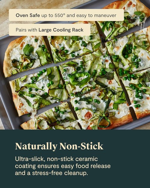 Caraway Non-Stick Ceramic Baking Sheet - Non-Toxic & PTFE Free - Ideal for Baking & Roasting - Large 18" x 13" - Sage