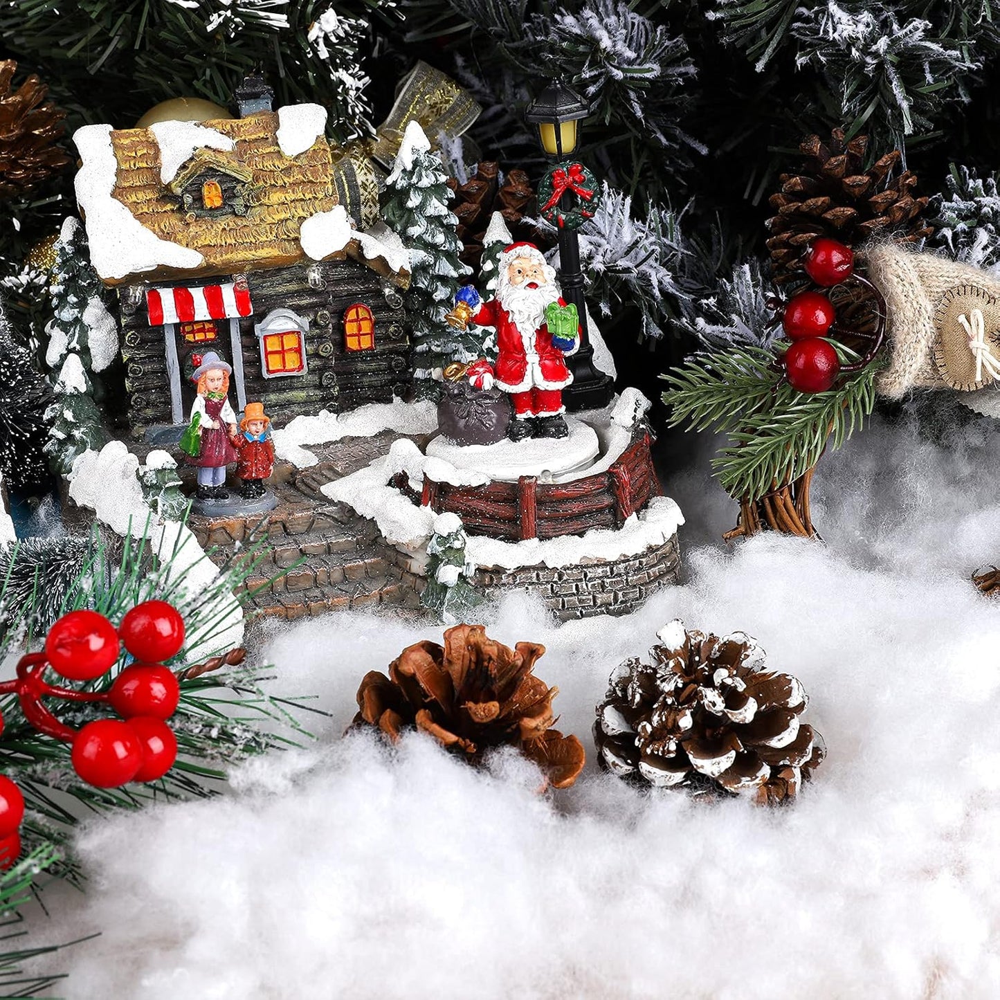 Ruisita Artificial Snow - Fluffy Snow Fiber for Christmas Decor | 35.3 Ounces for Holiday Displays