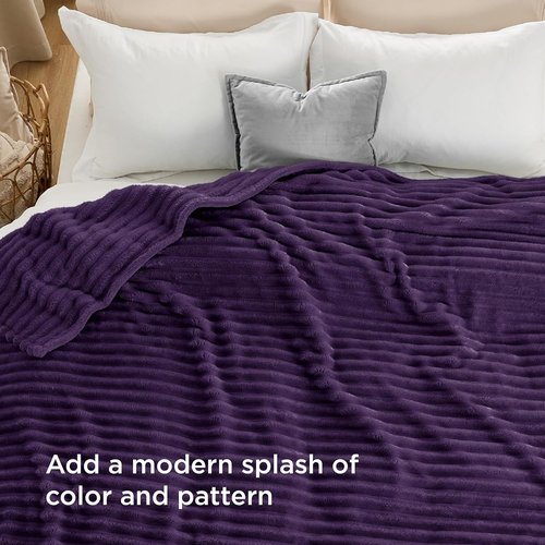 Bedsure GentleSoft Purple Fleece Blanket - Super Soft Cozy King Size 108x90 Inches for Ultimate Comfort